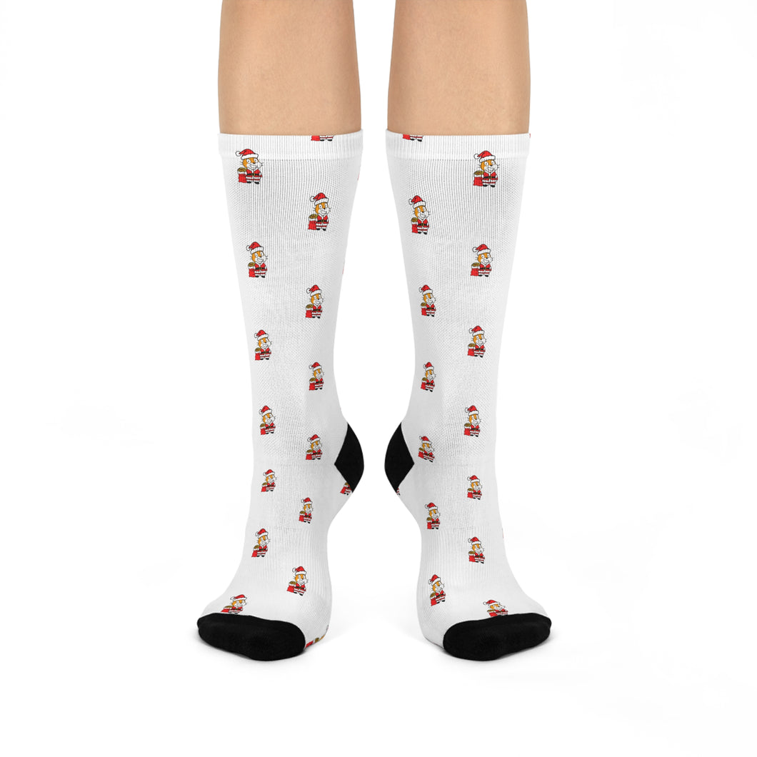 Scratch Cat Santa Crew Socks