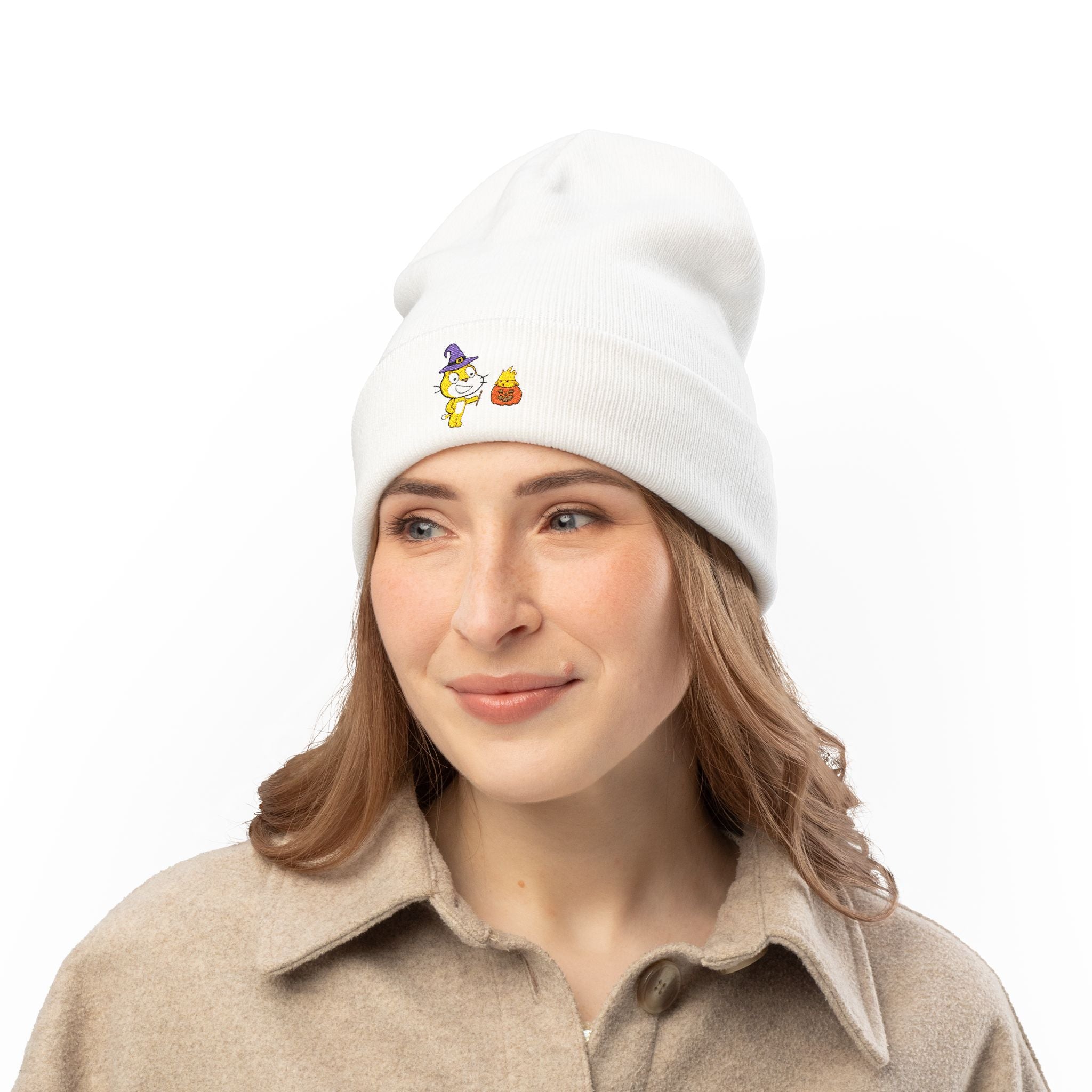 Scratch Cat Halloween Knit Beanie