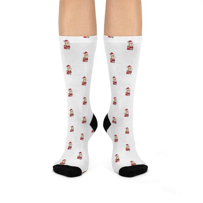 Scratch Cat Santa Crew Socks