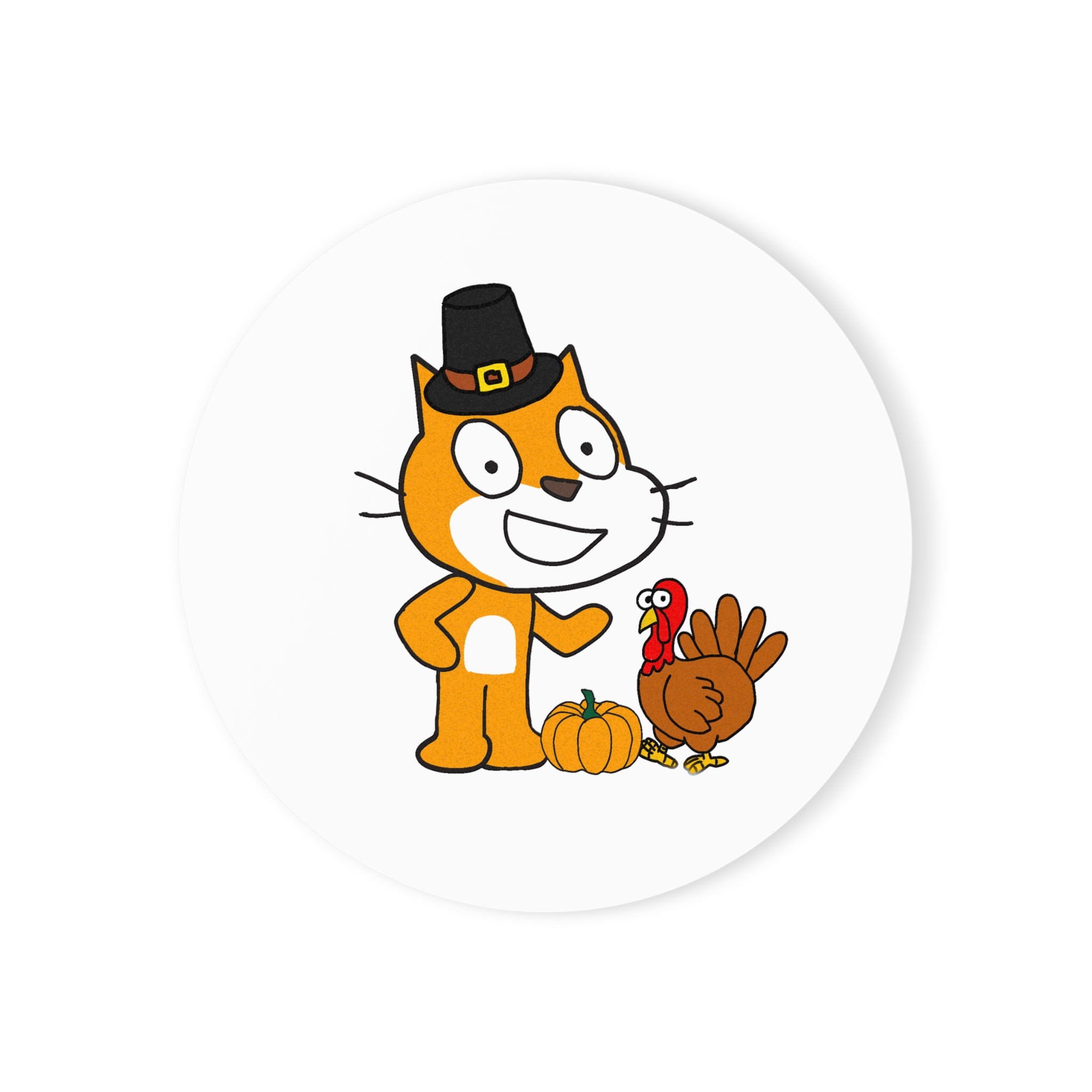 Scratch Cat Thanksgiving Coasters