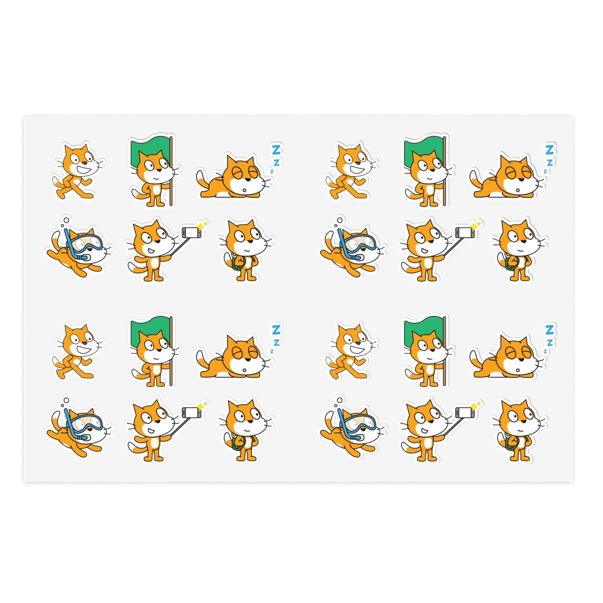 Scratch Cat Mini Sticker Sheet
