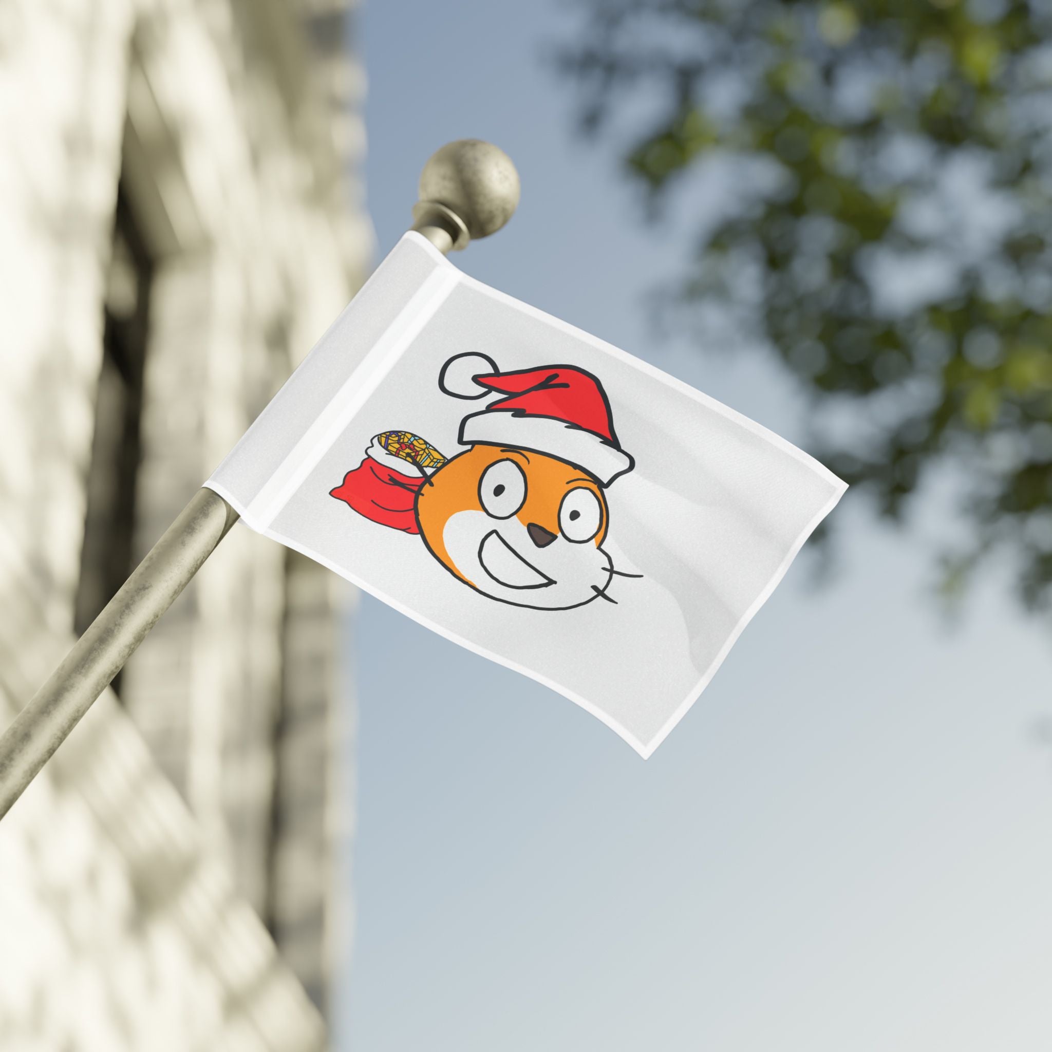 Scratch Cat Christmas Flag