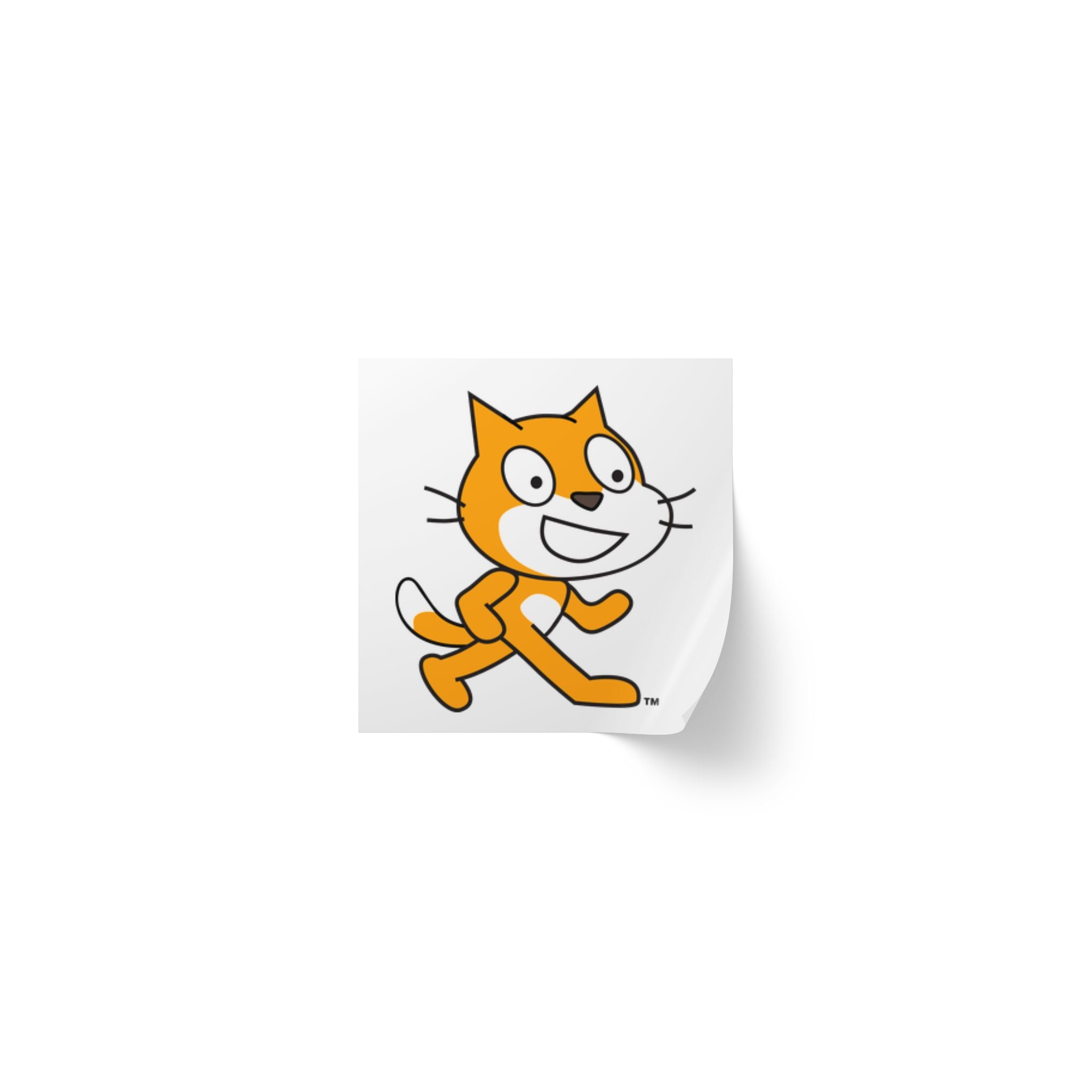 Scratch Cat Square Sticker Roll