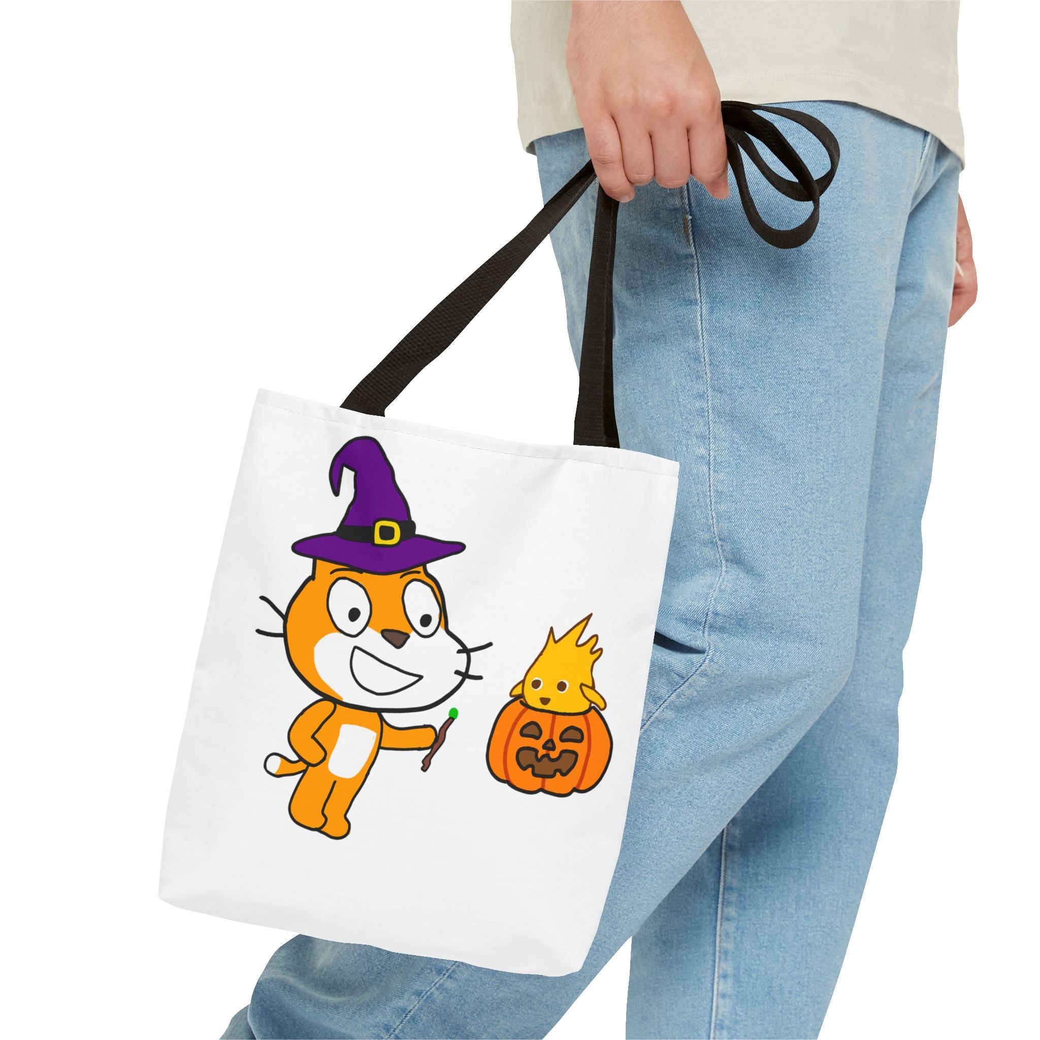 Scratch Cat Halloween Tote Bag