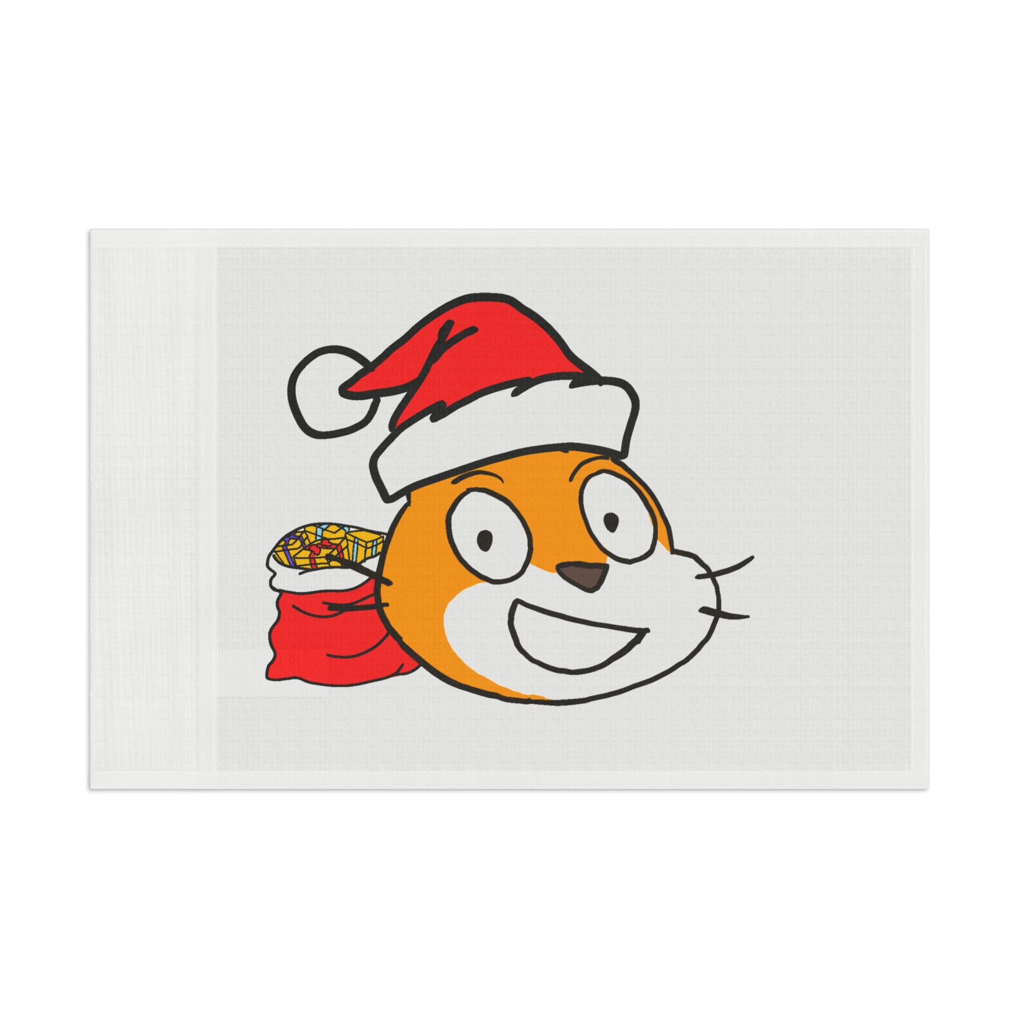 Scratch Cat Christmas Flag