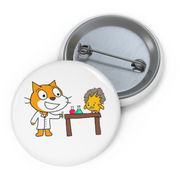 Scratch Cat and Gobo Science Pin Button